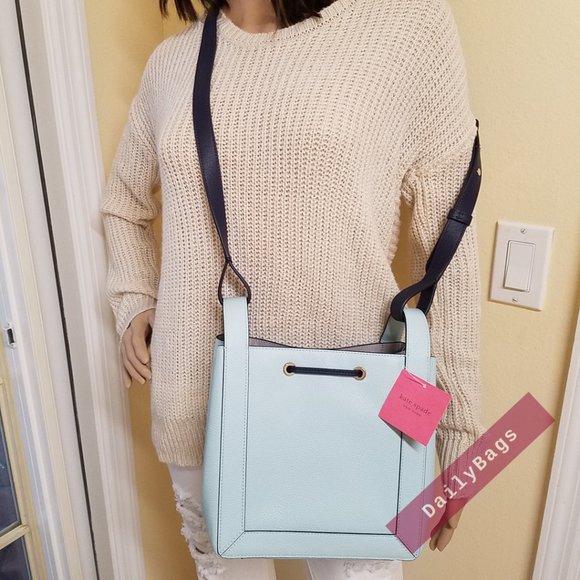 NWT KATE SPADE 100% AUTHENTIC BLUE GLOW MULTI GRAB BUCKET CROSSBODY BAG - Picture 5 of 8